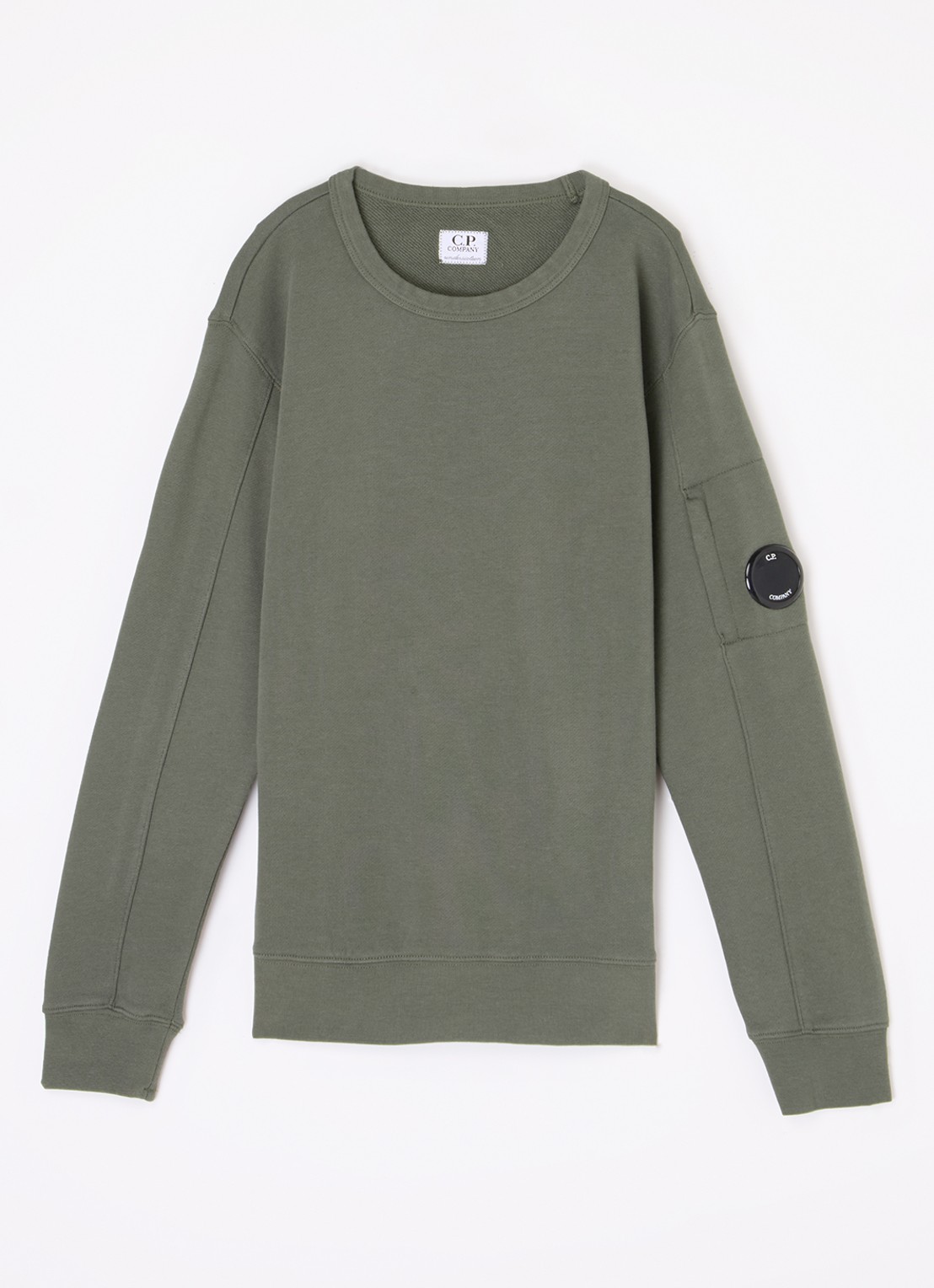 C.P. Company Sweater met logo - voorkant 2 legergroen