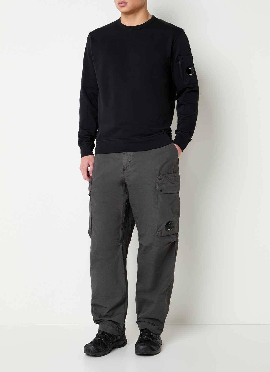 C.P. Company Sweater met logo - voorkant 3 zwart