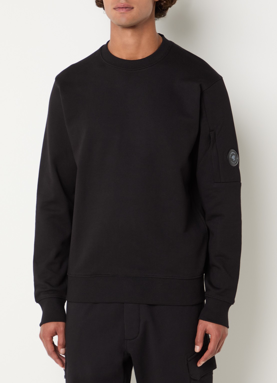 C.P. Company Sweater met logo - detail zwart