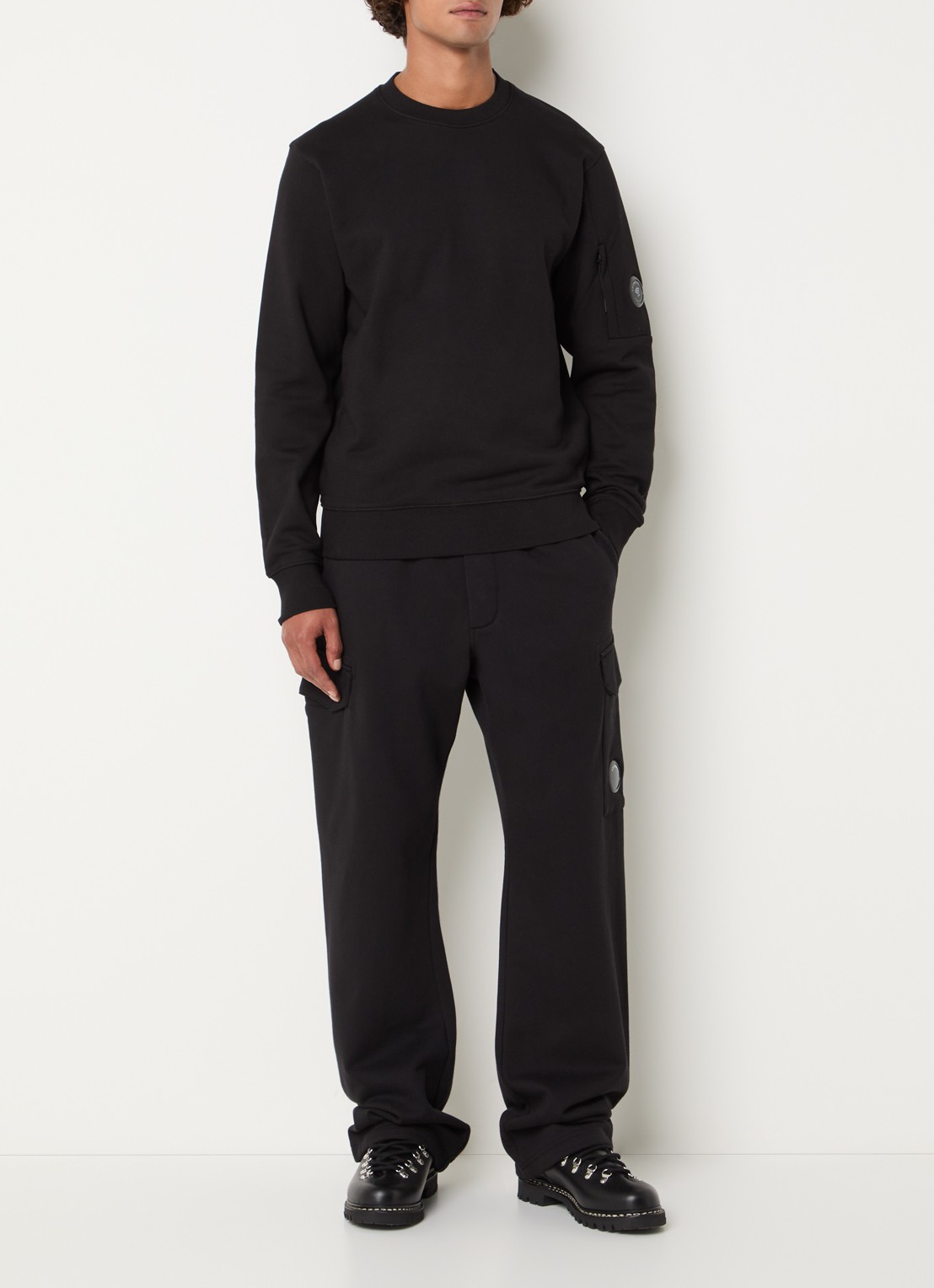 C.P. Company Sweater met logo - voorkant 4 zwart