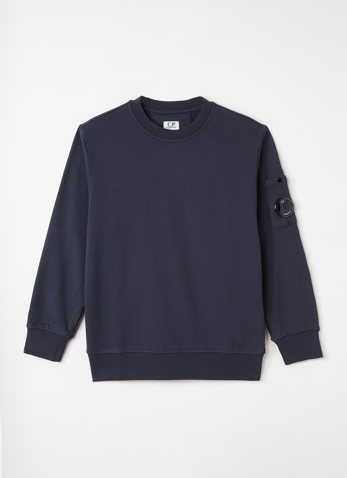 C.P. Company Sweater met opgestikte zak - voorkant donkerblauw