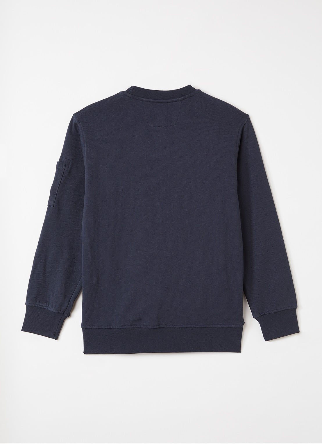 C.P. Company Sweater met opgestikte zak - voorkant 2 donkerblauw