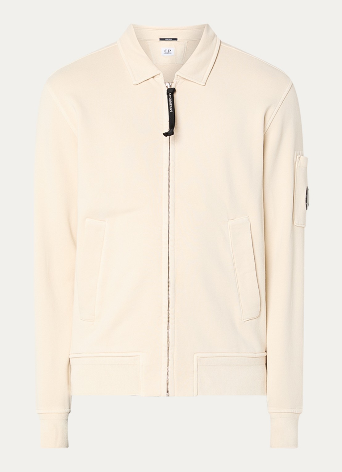 C.P. Company Sweatvest met kraag - voorkant 3 creme