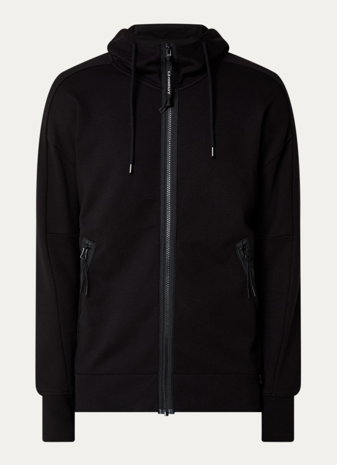 C.P. Company Sweatvest met ritszakken - voorkant 4 zwart