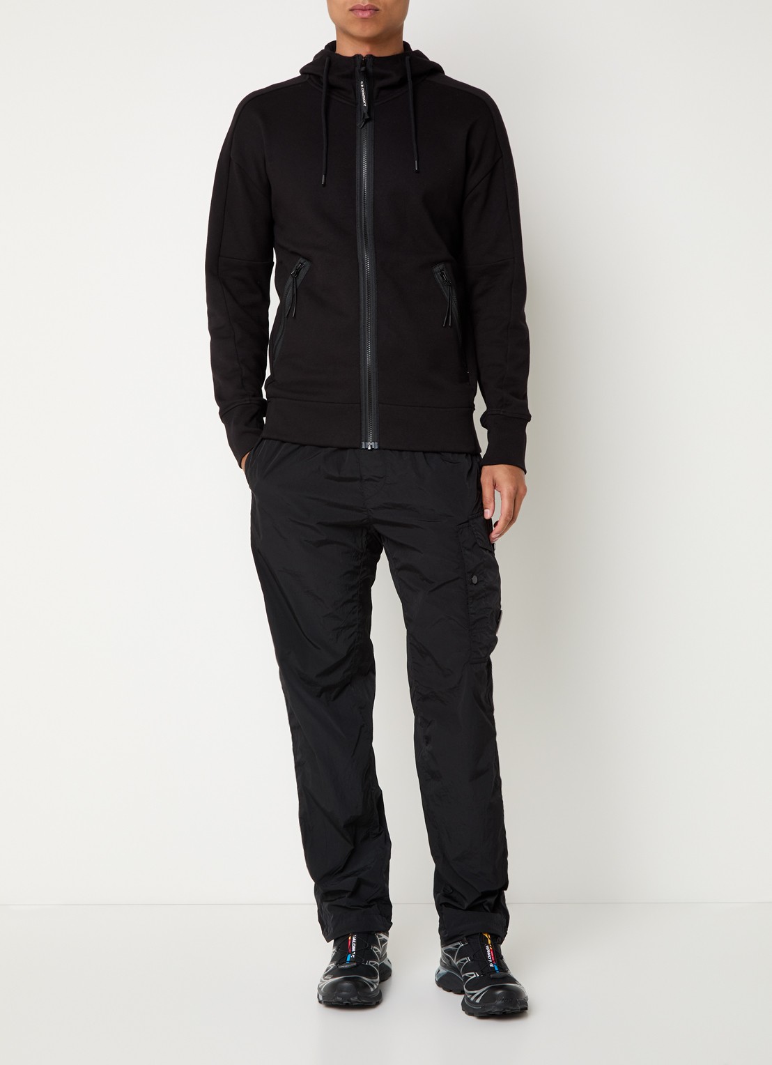 C.P. Company Sweatvest met ritszakken - voorkant 5 zwart