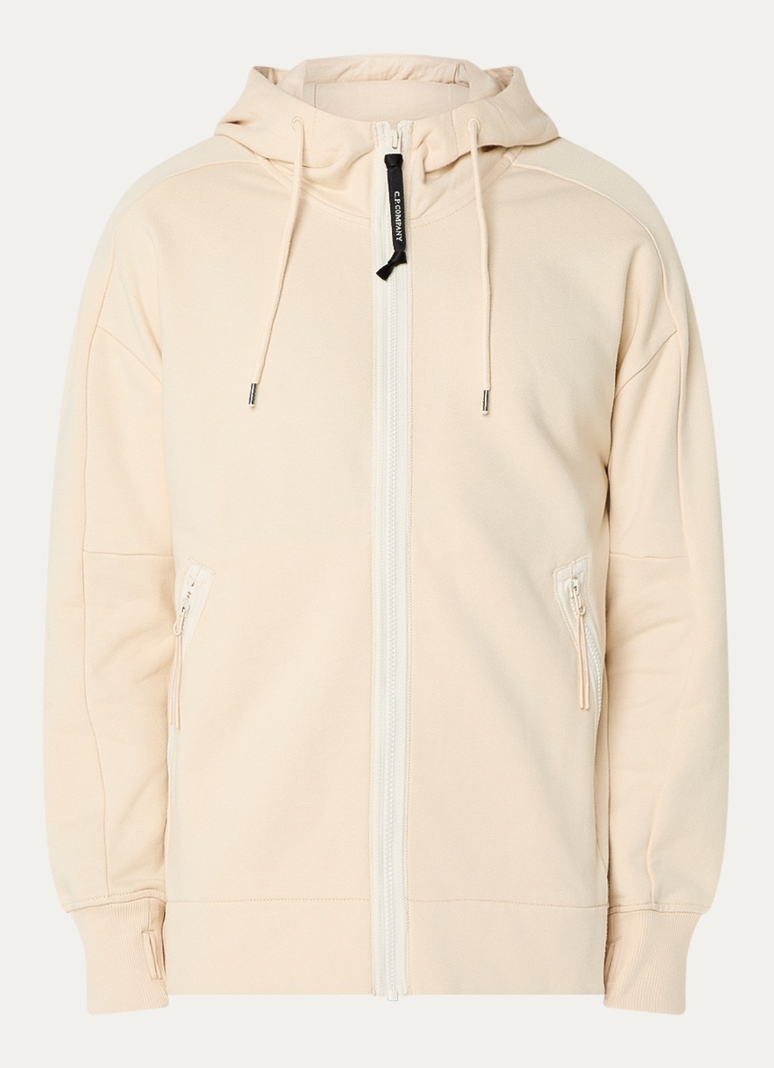 C.P. Company Sweatvest met ritszakken - voorkant 4 beige