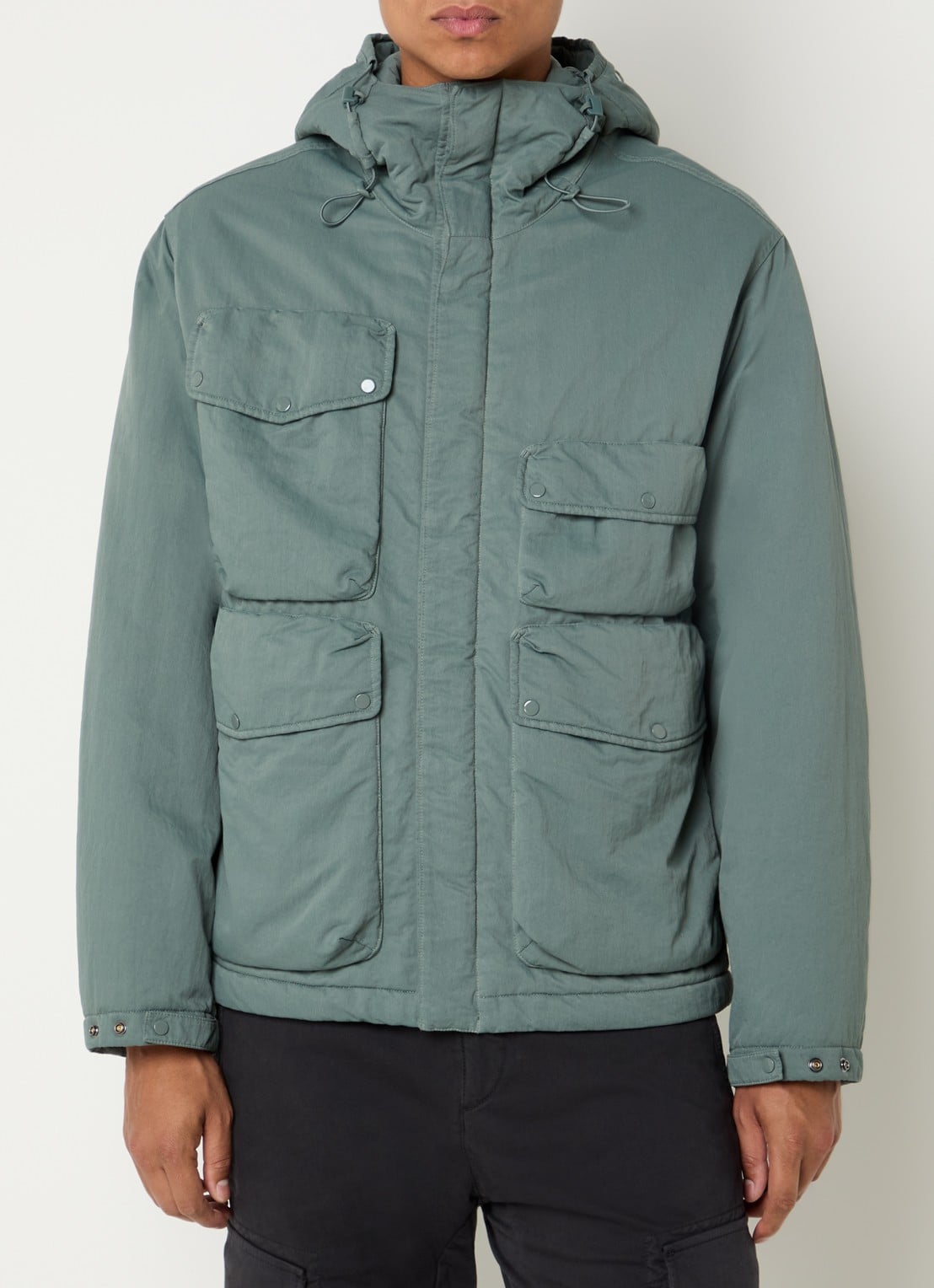 C.P. Company T-Flatt parka met klepzakken - detail 3 zeegroen