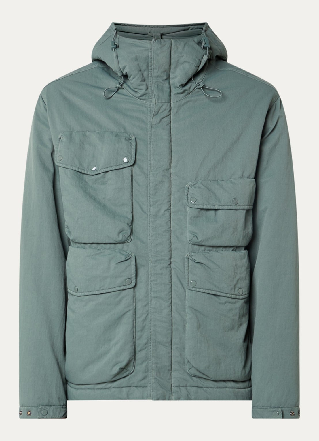 C.P. Company T-Flatt parka met klepzakken - voorkant zeegroen