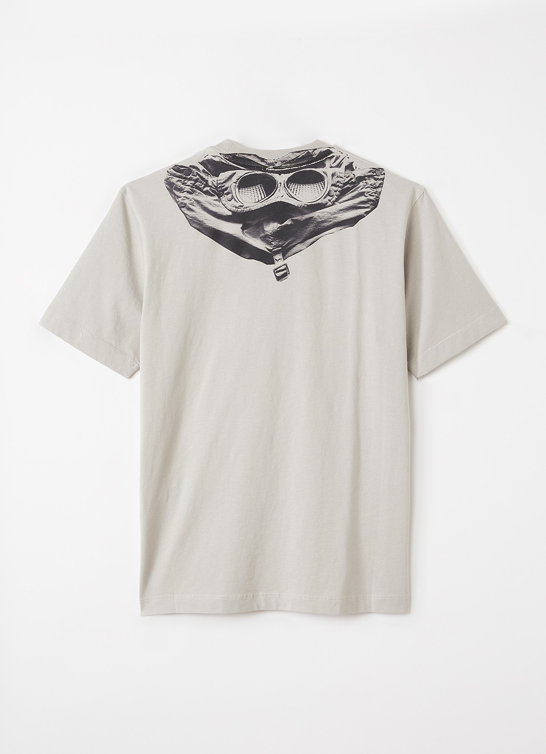 C.P. Company T-shirt met logo- en backprint - voorkant 2 lichtgrijs