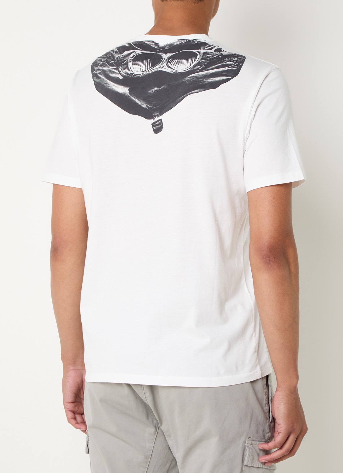 C.P. Company T-shirt met logo- en backprint - achterkant 4 wit