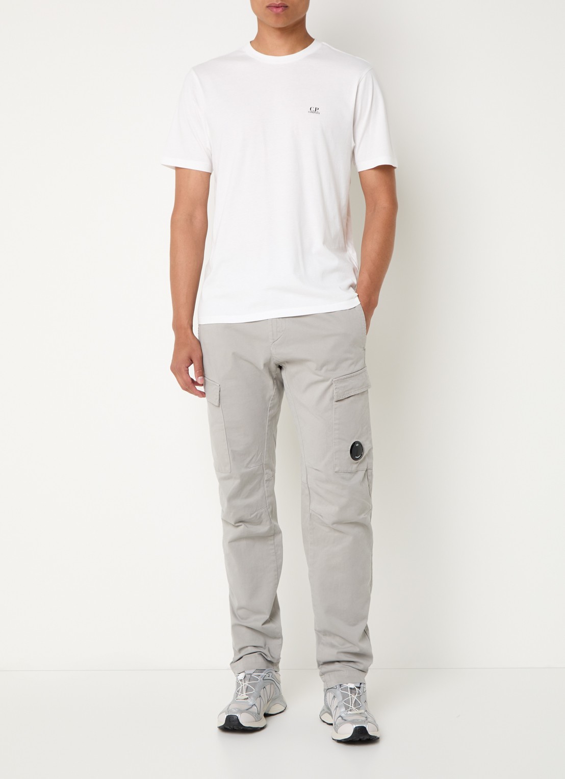 C.P. Company T-shirt met logo- en backprint - voorkant 2 wit