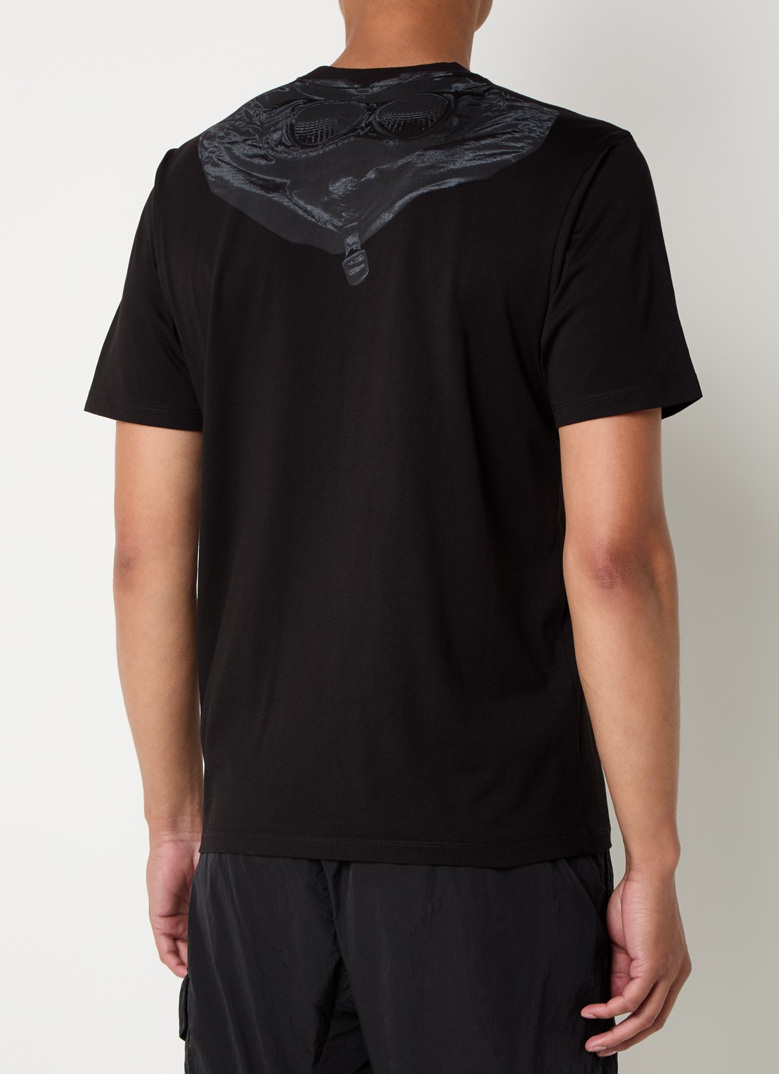 C.P. Company T-shirt met logo- en backprint - achterkant 2 zwart
