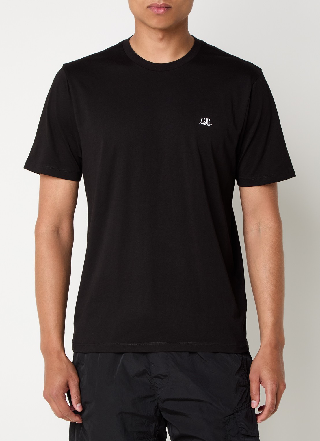 C.P. Company T-shirt met logo- en backprint - detail zwart