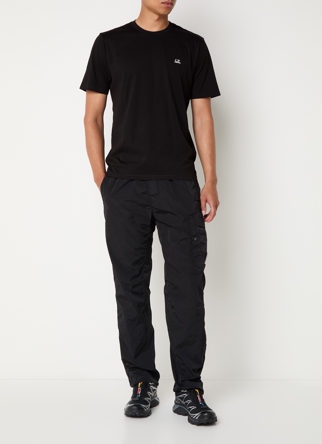 C.P. Company T-shirt met logo- en backprint - voorkant 4 zwart