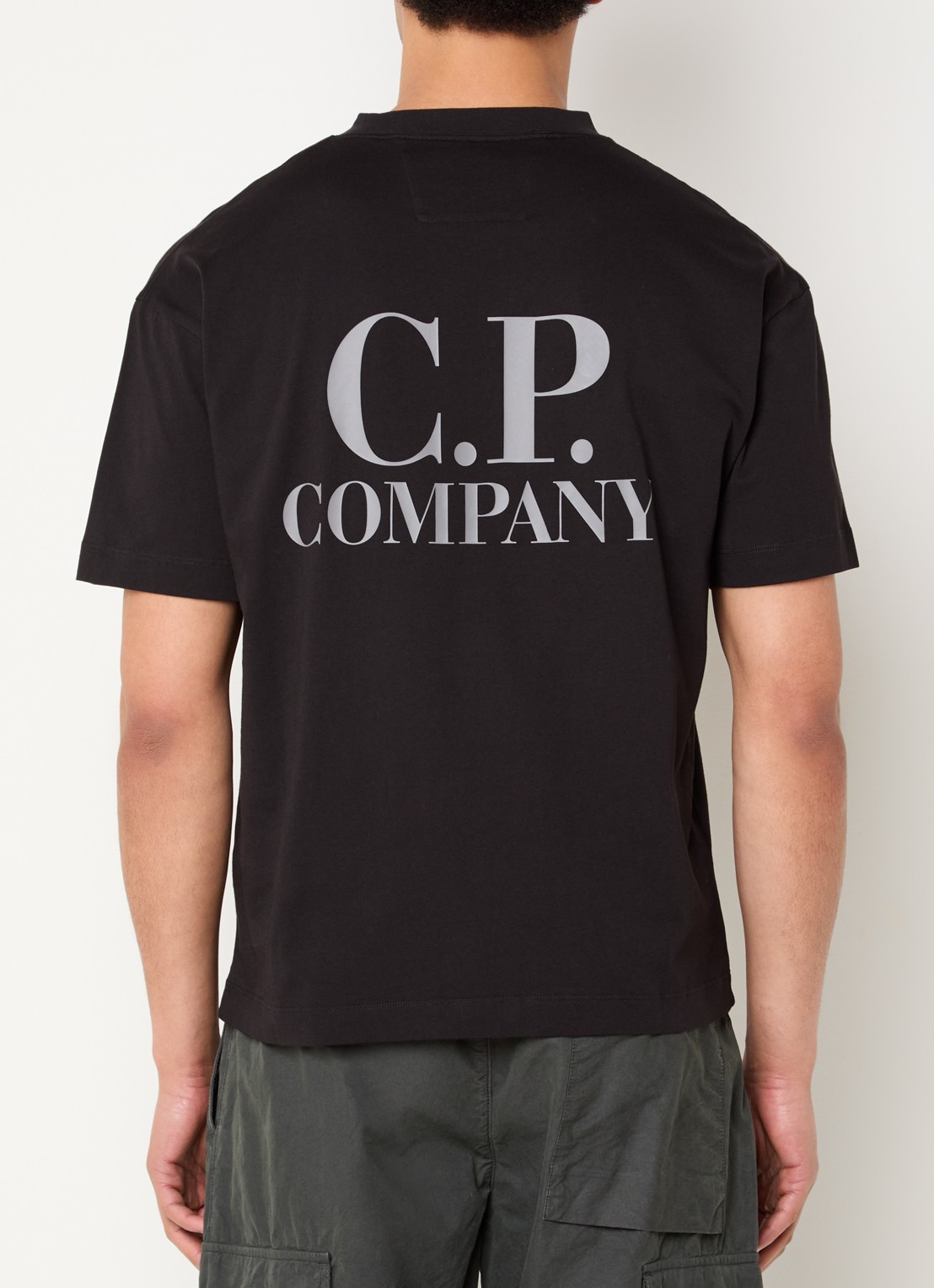 C.P. Company T-shirt met logo- en backprint - detail 2 zwart