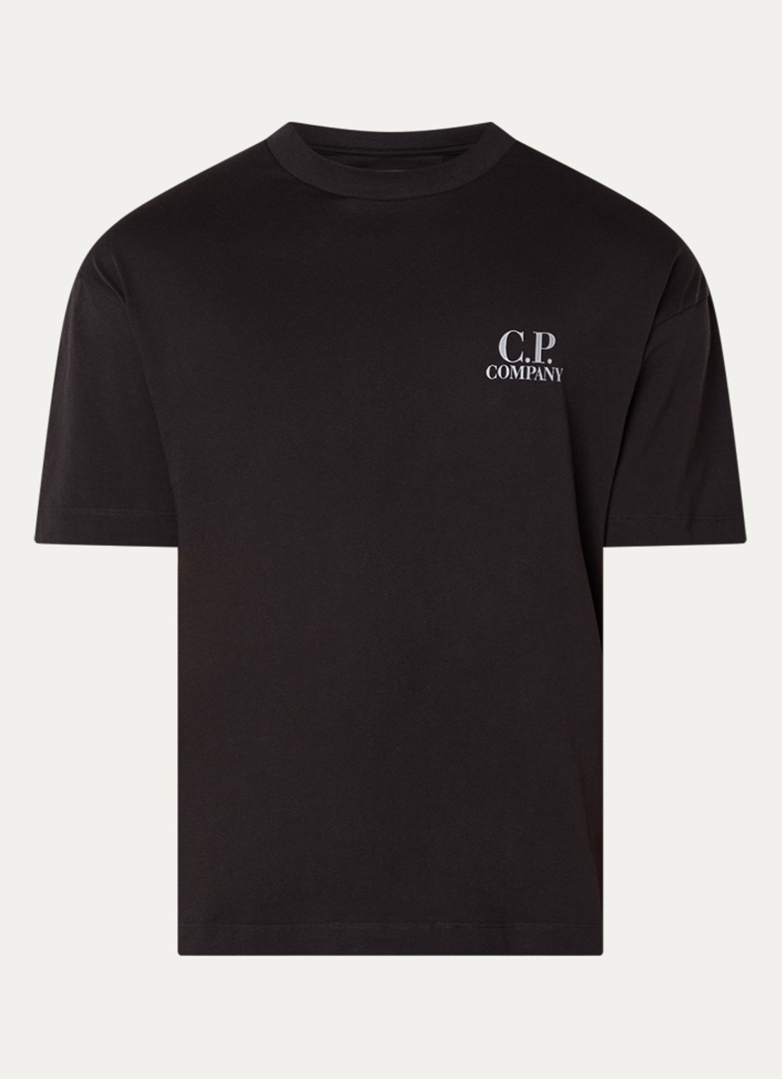 C.P. Company T-shirt met logo- en backprint - voorkant 3 zwart