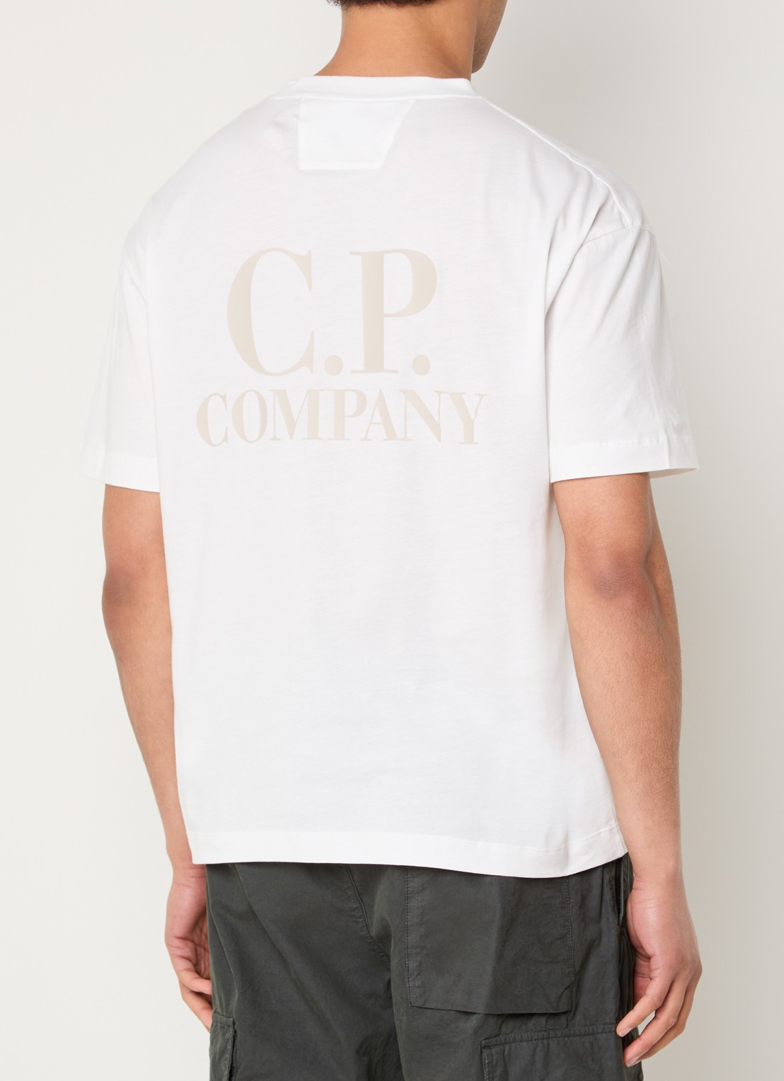 C.P. Company T-shirt met logo- en backprint - detail 4 wit