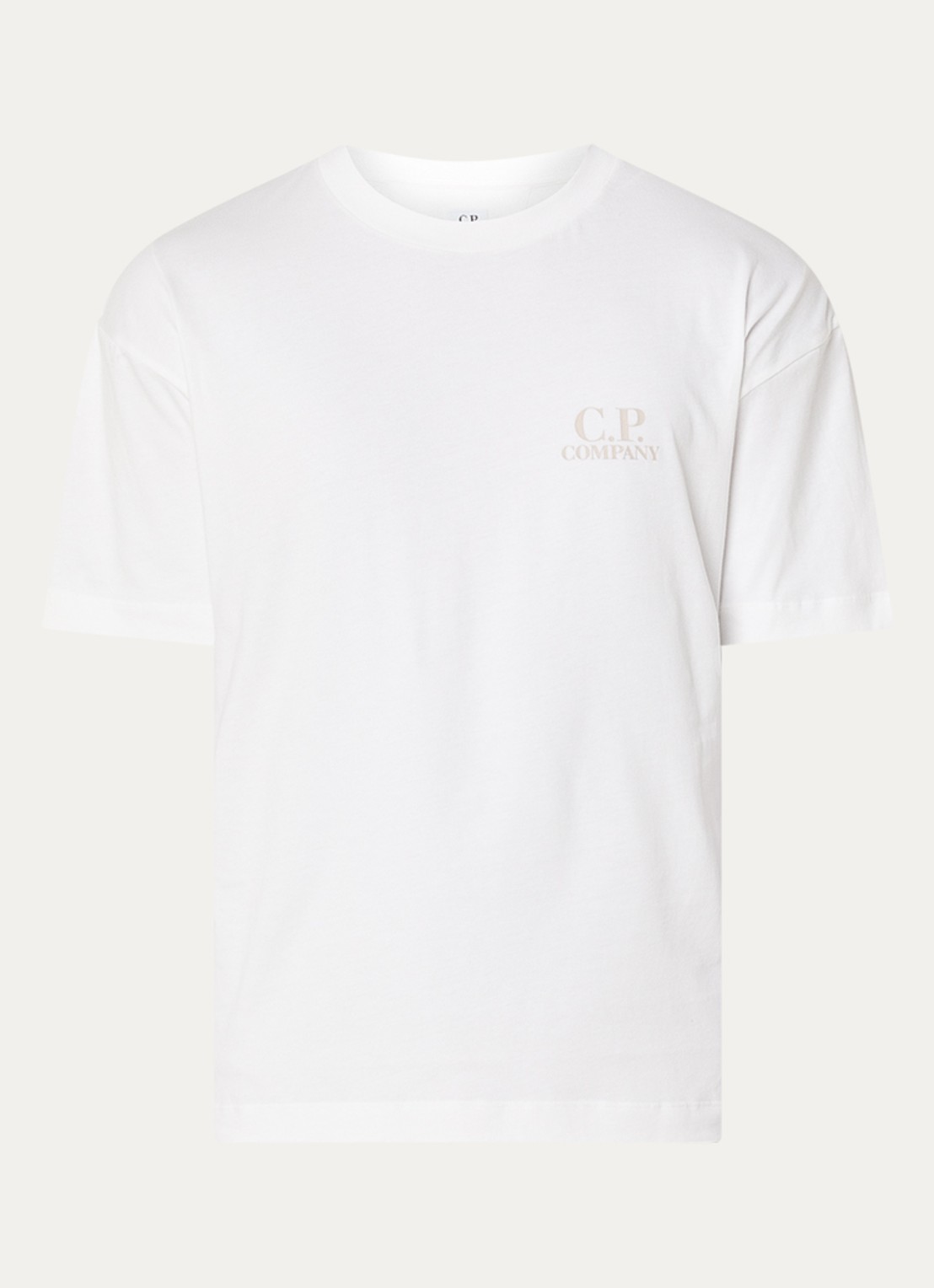 C.P. Company T-shirt met logo- en backprint - voorkant 2 wit