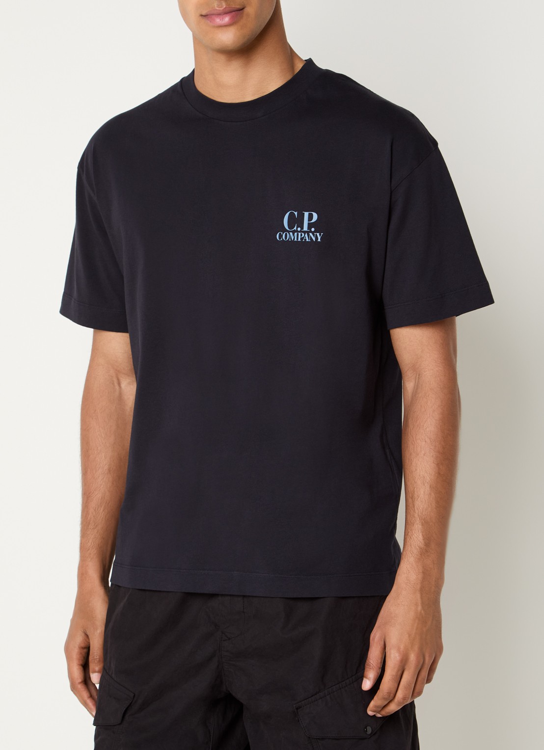 C.P. Company T-shirt met logo en backprint - achterkant 4 donkerblauw