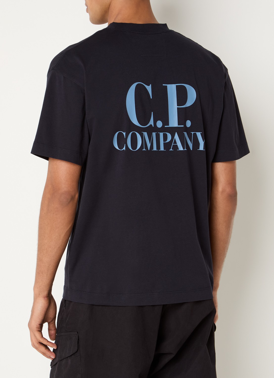 C.P. Company T-shirt met logo en backprint - detail 3 donkerblauw
