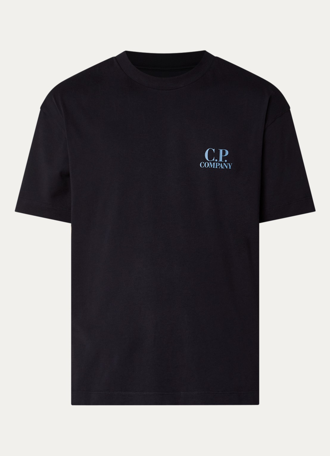 C.P. Company T-shirt met logo en backprint - voorkant donkerblauw