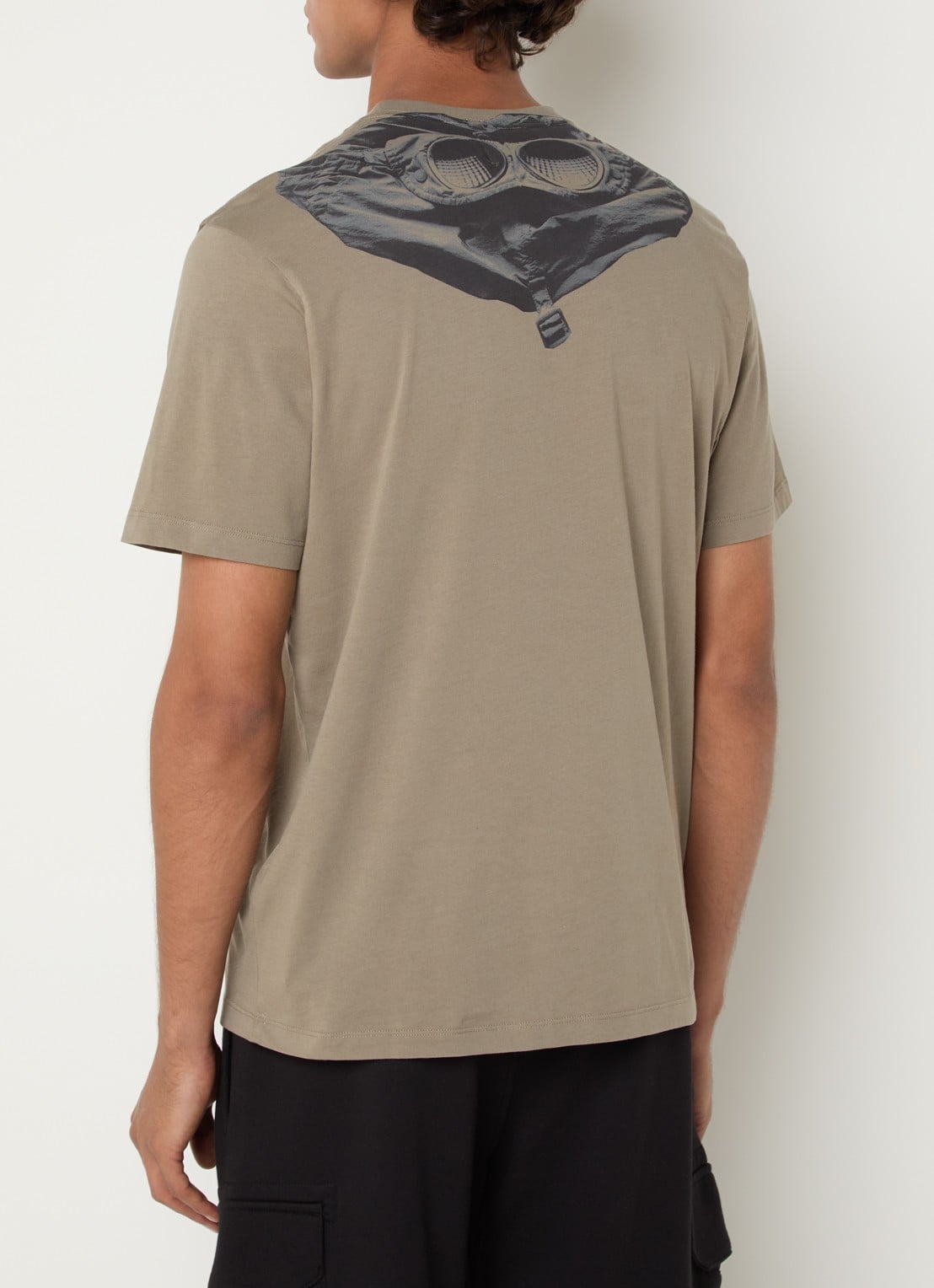 C.P. Company T-shirt met logo- en backprint - detail 3 olijfgroen