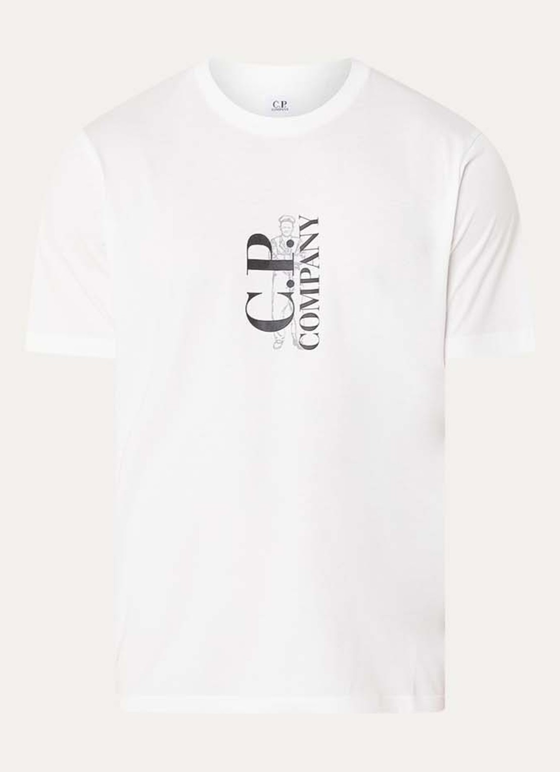 C.P. Company T-shirt met logoprint - voorkant wit