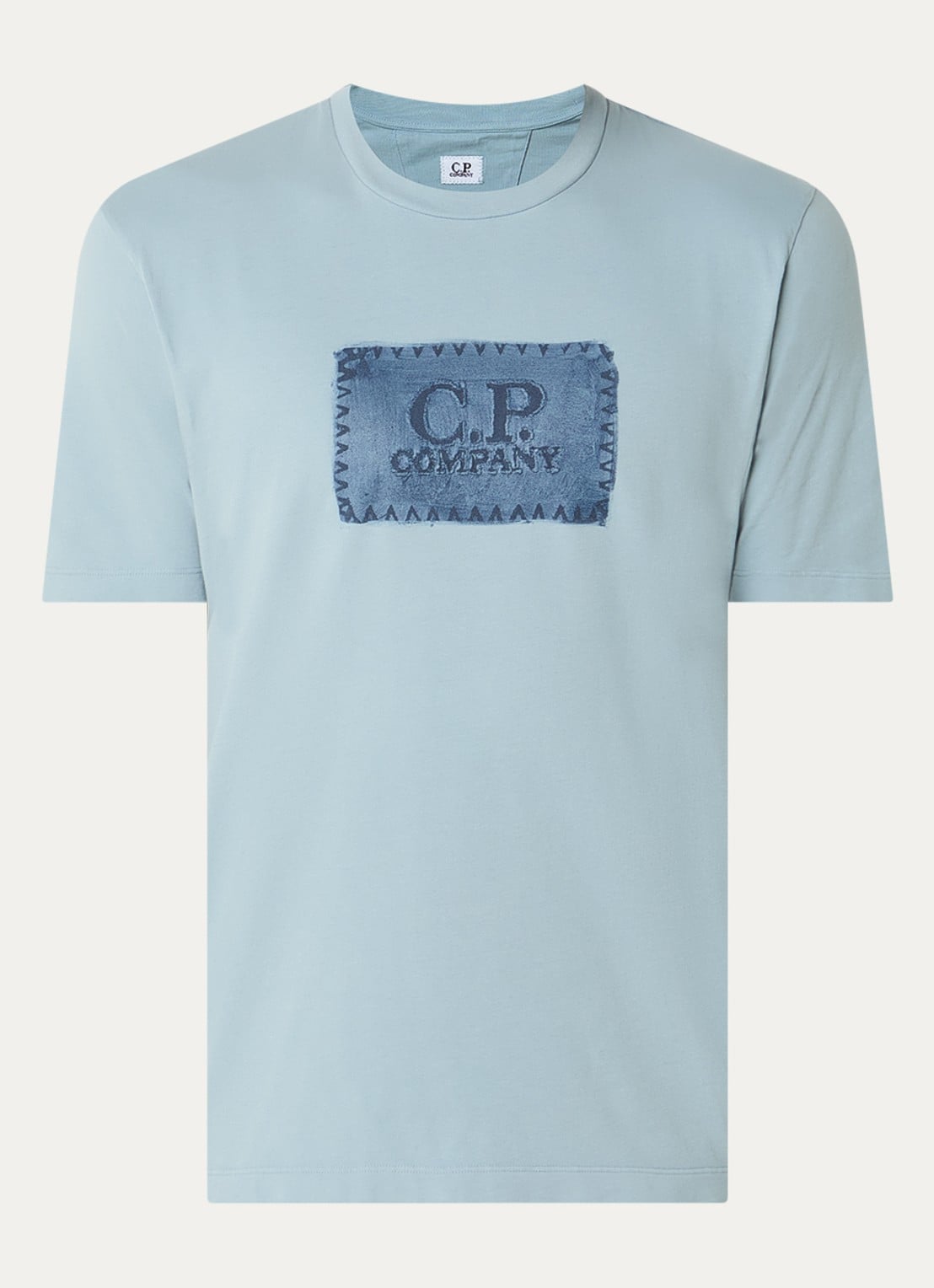 C.P. Company T-shirt met logoprint - voorkant 2 blauwgrijs