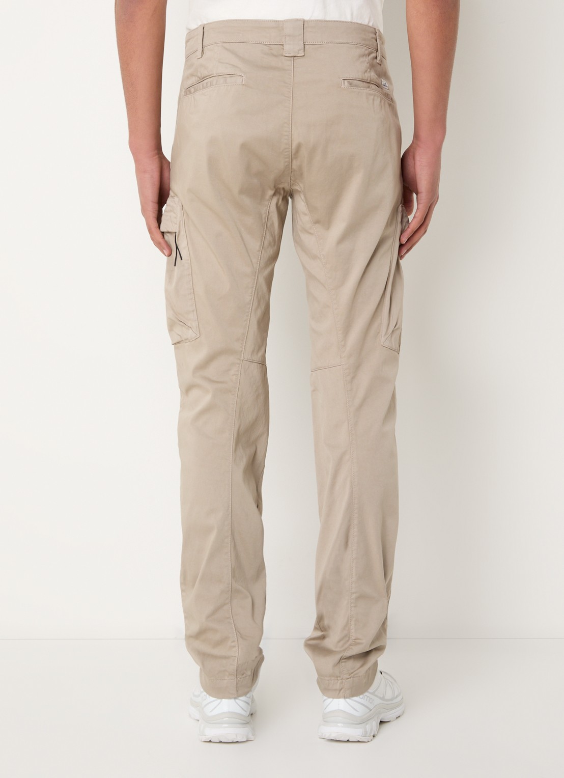C.P. Company Tapered fit cargobroek met logo - achterkant 5 gebroken wit