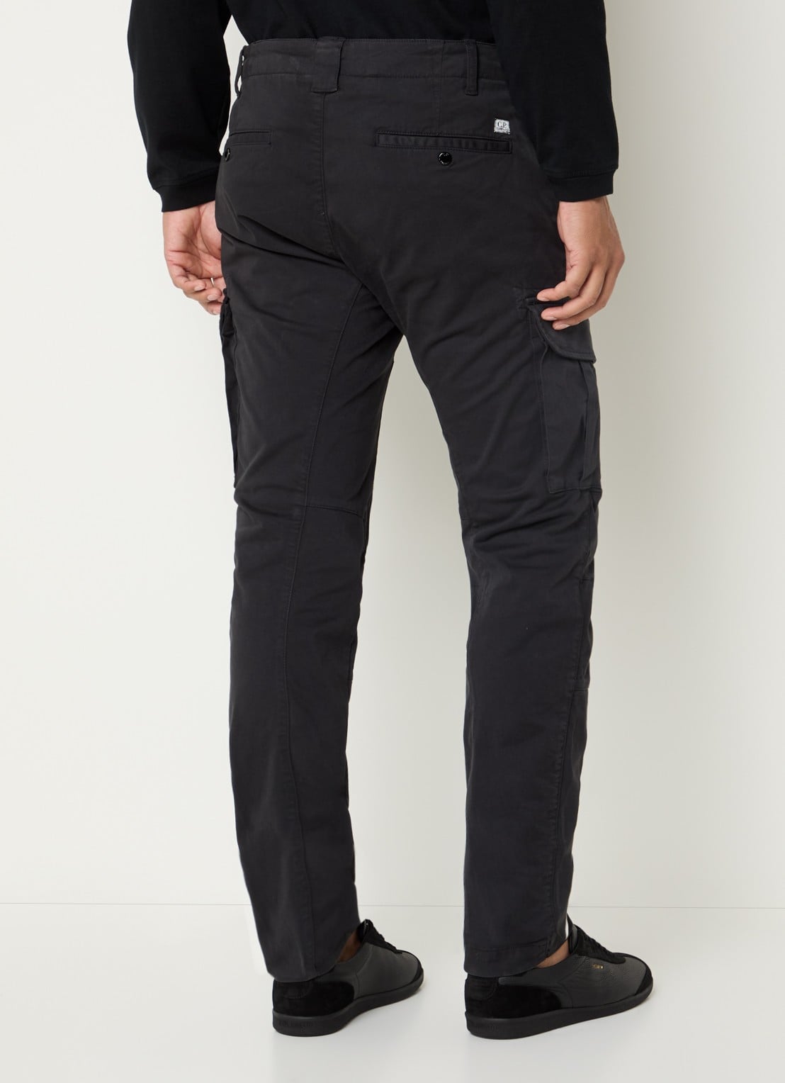 C.P. Company Tapered fit cargobroek met logo - achterkant 3 antraciet