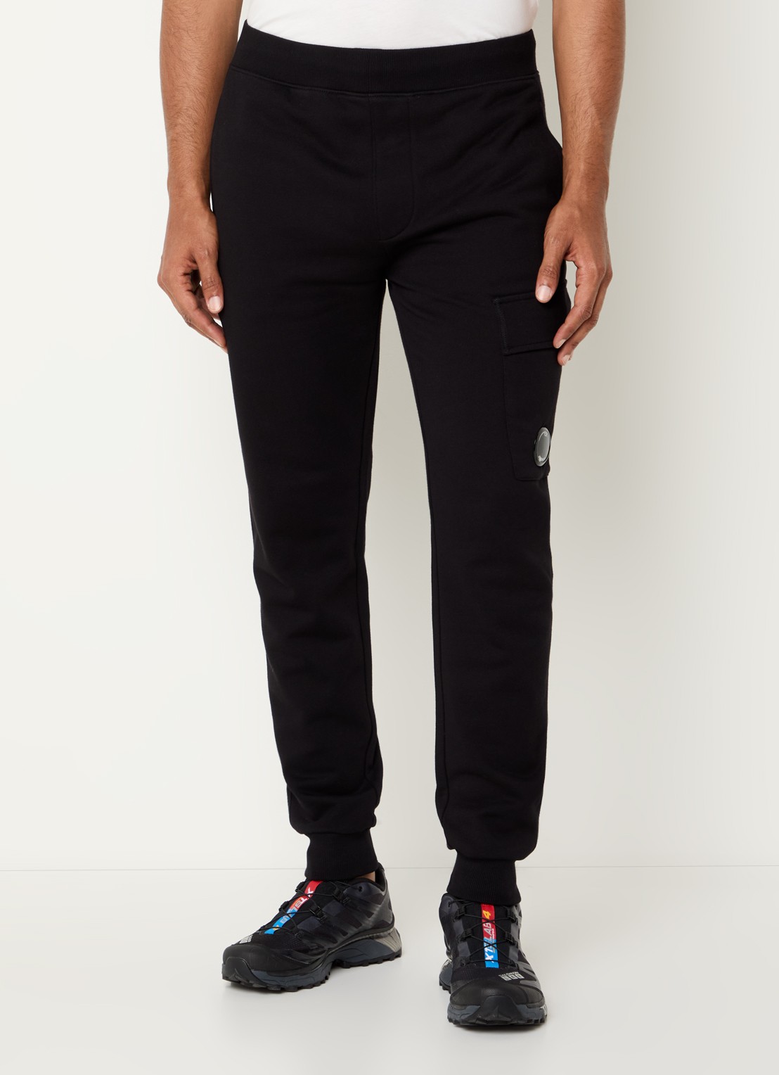 C.P. Company Tapered fit joggingbroek met steekzakken - detail 4 zwart