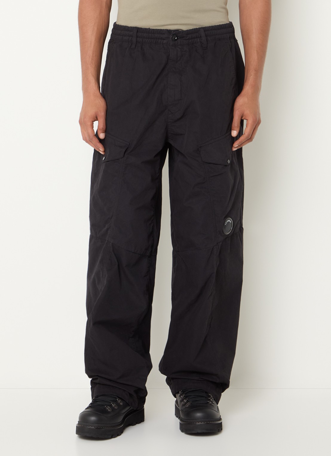 C.P. Company Wide fit broek met steekzakken - detail zwart