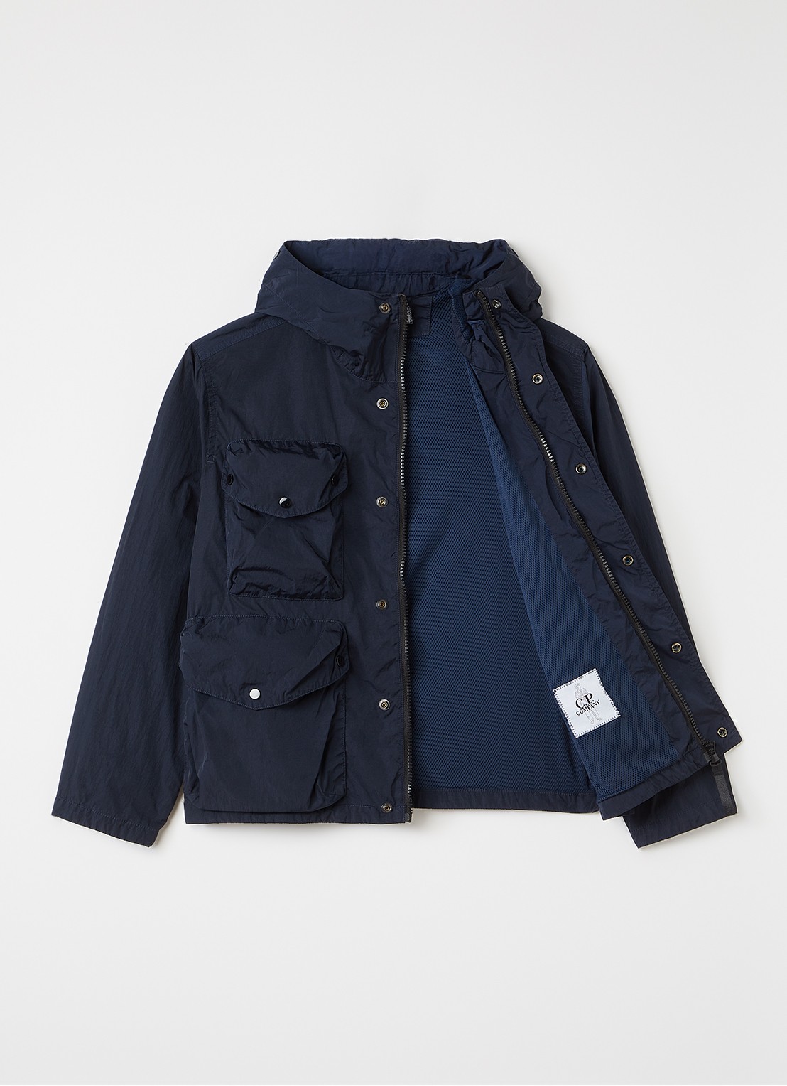 C.P. Company Windjack met borstzakken - voorkant 3 donkerblauw