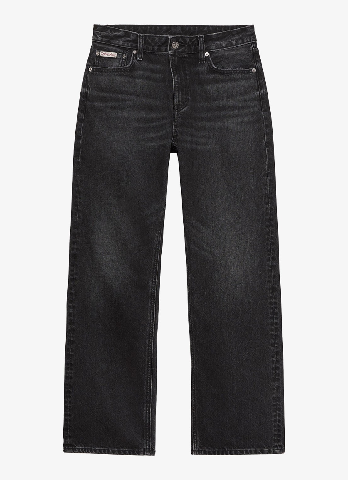 Calvin Klein 90's straight fit jeans met gekleurde wassing - voorkant 5 zwart