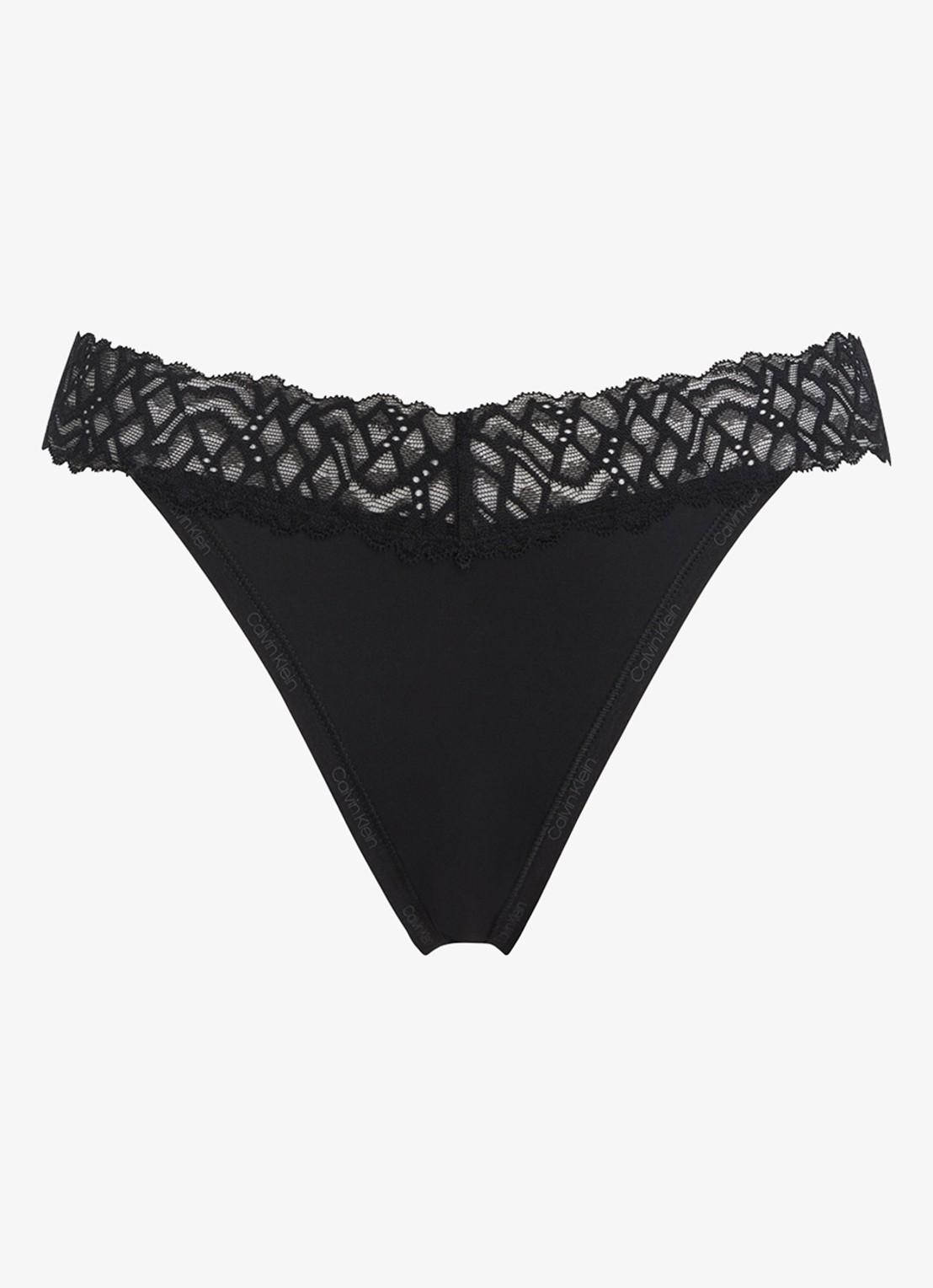 Calvin Klein Attraction slip met details van kant - voorkant 4 zwart
