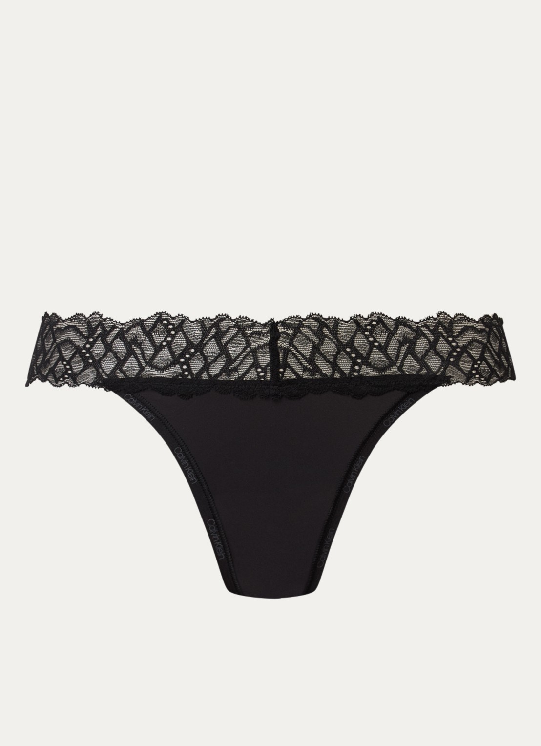 Calvin Klein Attraction slip met details van kant - voorkant 5 zwart