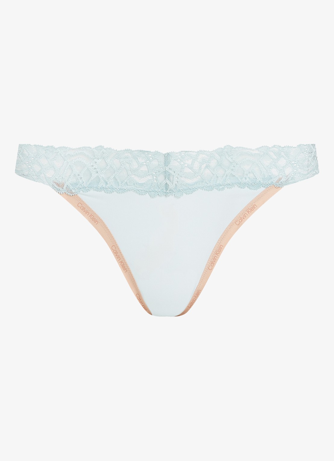Calvin Klein Attraction slip met details van kant - voorkant 4 lichtblauw