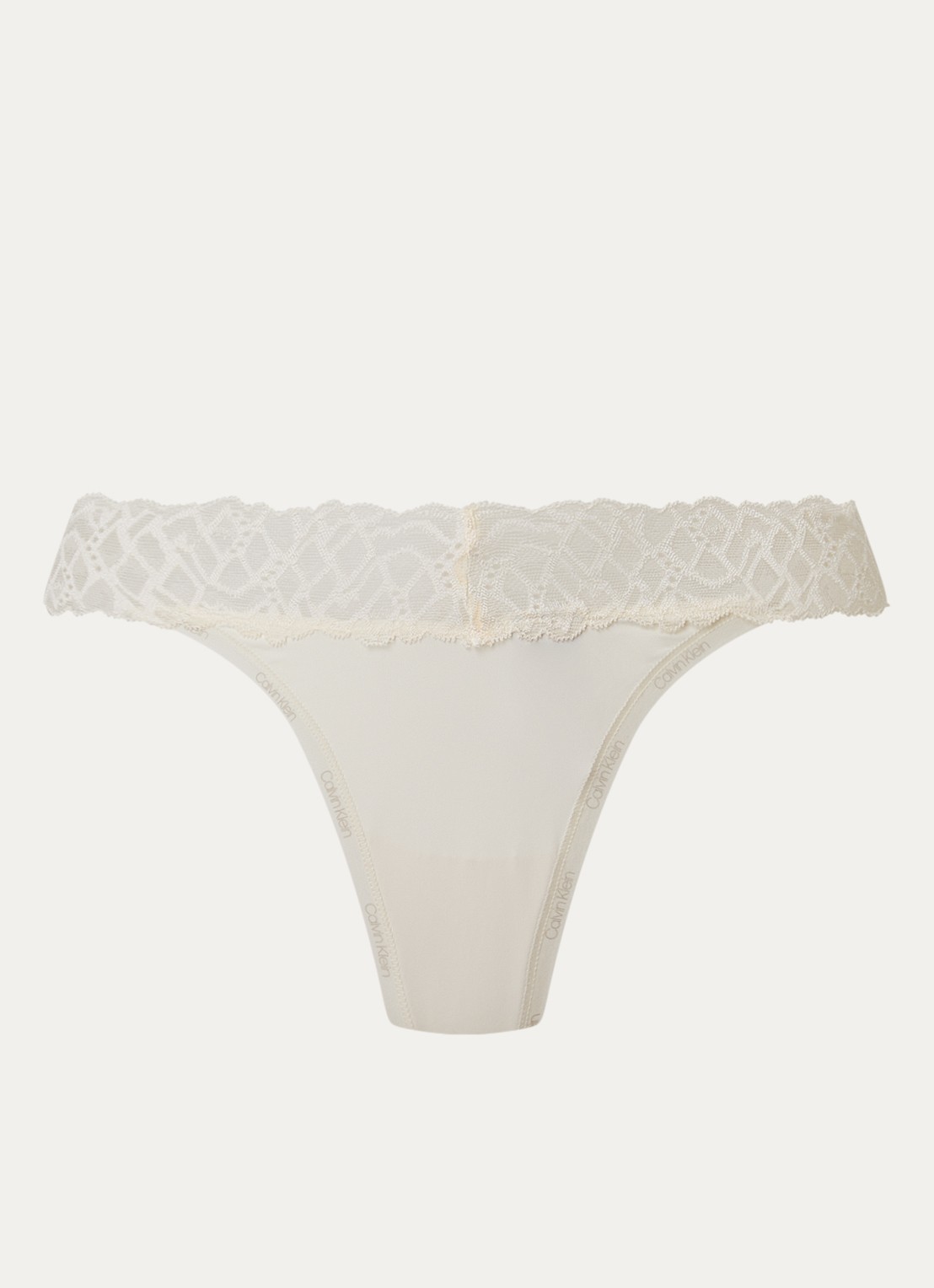 Calvin Klein Attraction string met details van kant - voorkant 4 ivoor