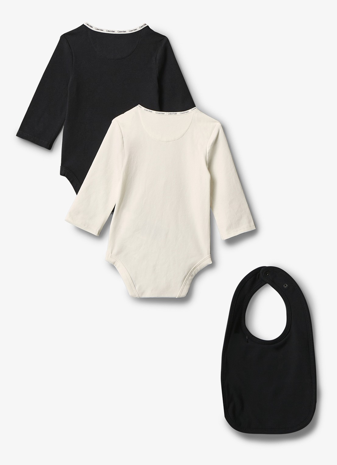Calvin Klein Babyset met romper en slab in giftbox 3-delig - voorkant pvh black-beh /  zwart