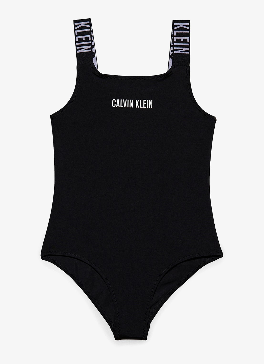Calvin Klein Badpak met logoprint - voorkant 2 zwart