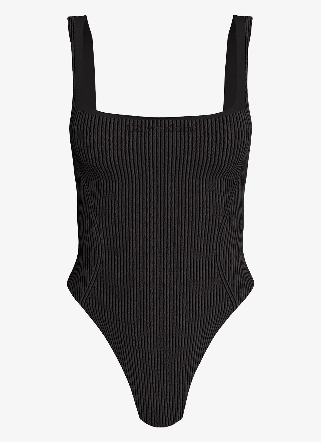 Calvin Klein Badpak met structuur - voorkant zwart