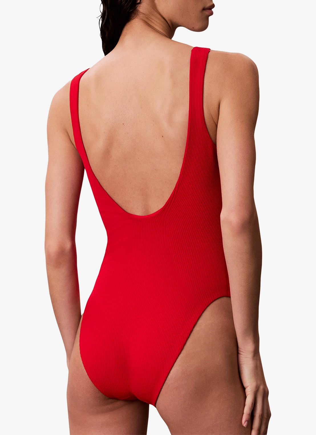 Calvin Klein Badpak met structuur - achterkant rood
