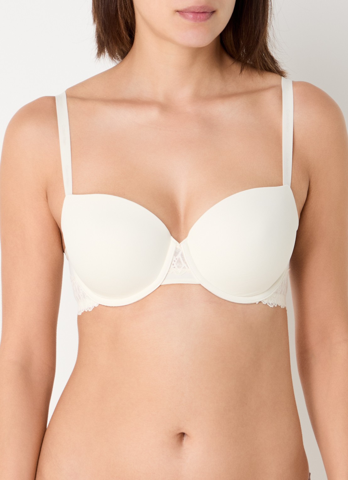 Calvin Klein Balconette BH met details van kant - detail 6 creme