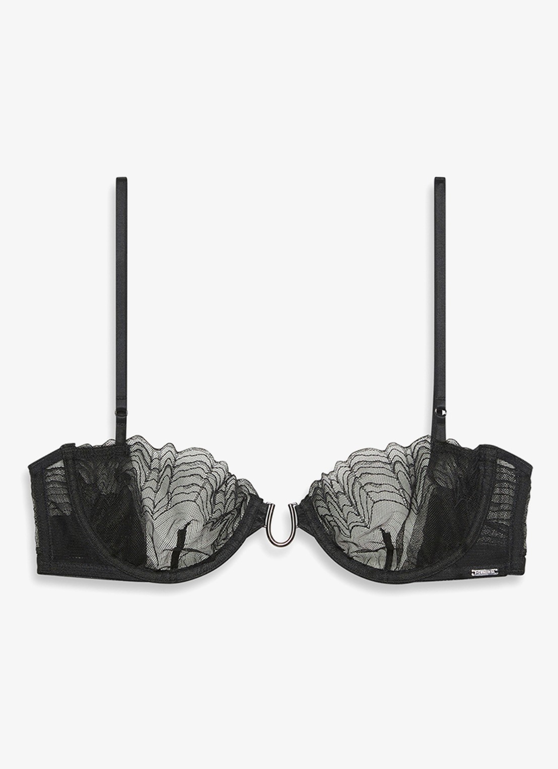 Calvin Klein Balconette bh met kant - voorkant zwart
