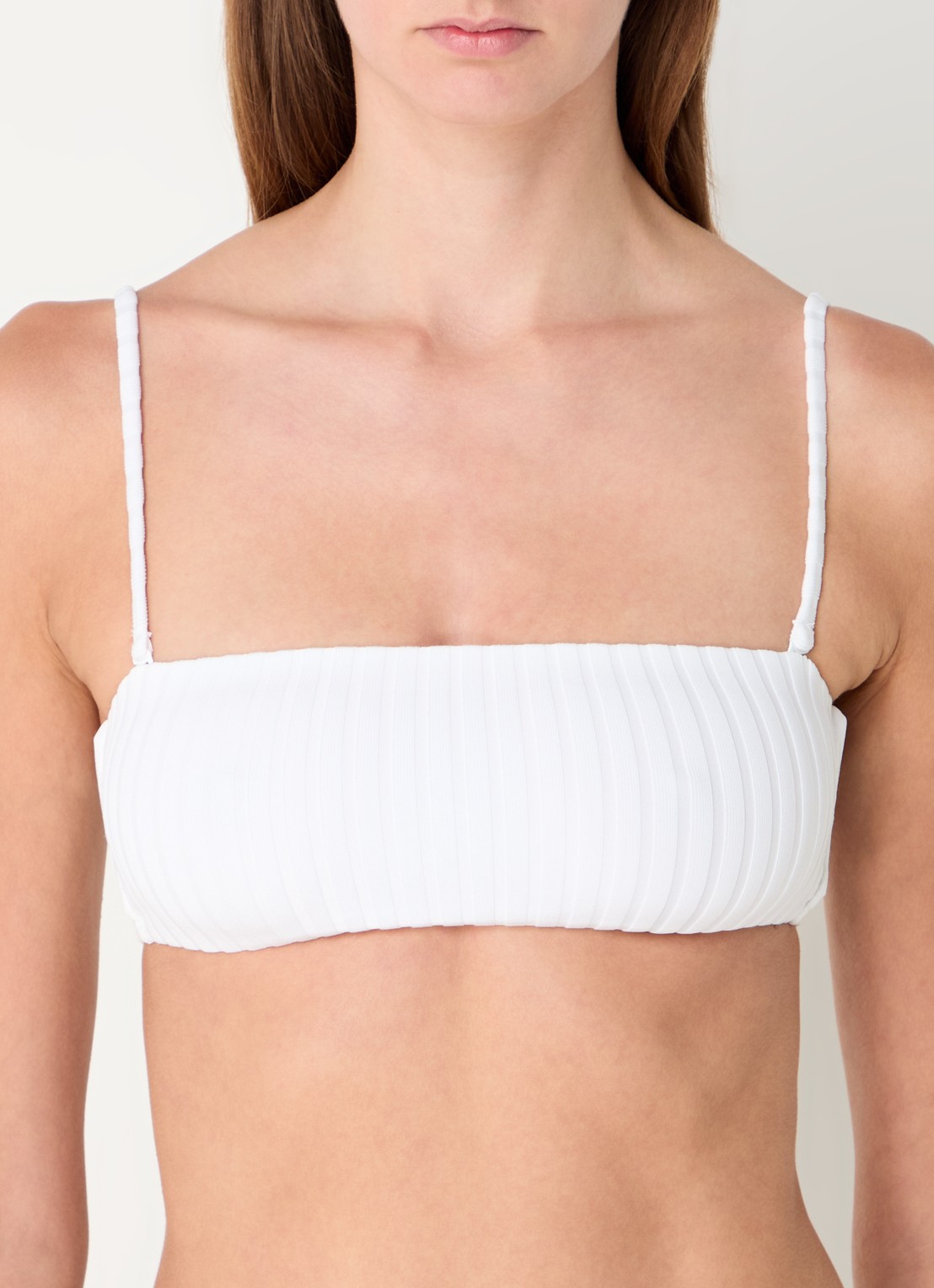 Calvin Klein Bandeau bikinitop met ribstructuur - detail 4 gebroken wit