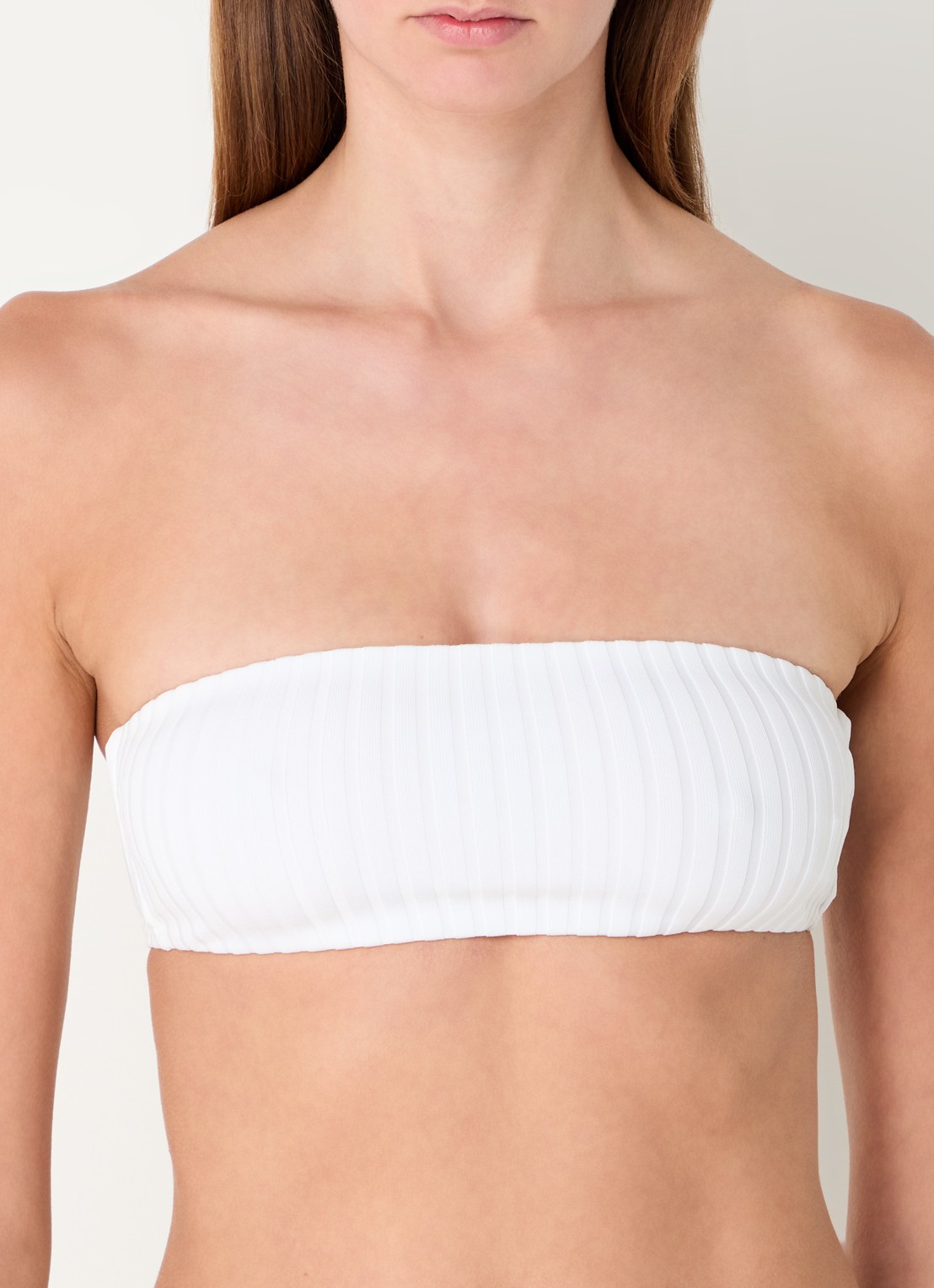 Calvin Klein Bandeau bikinitop met ribstructuur - detail 5 gebroken wit