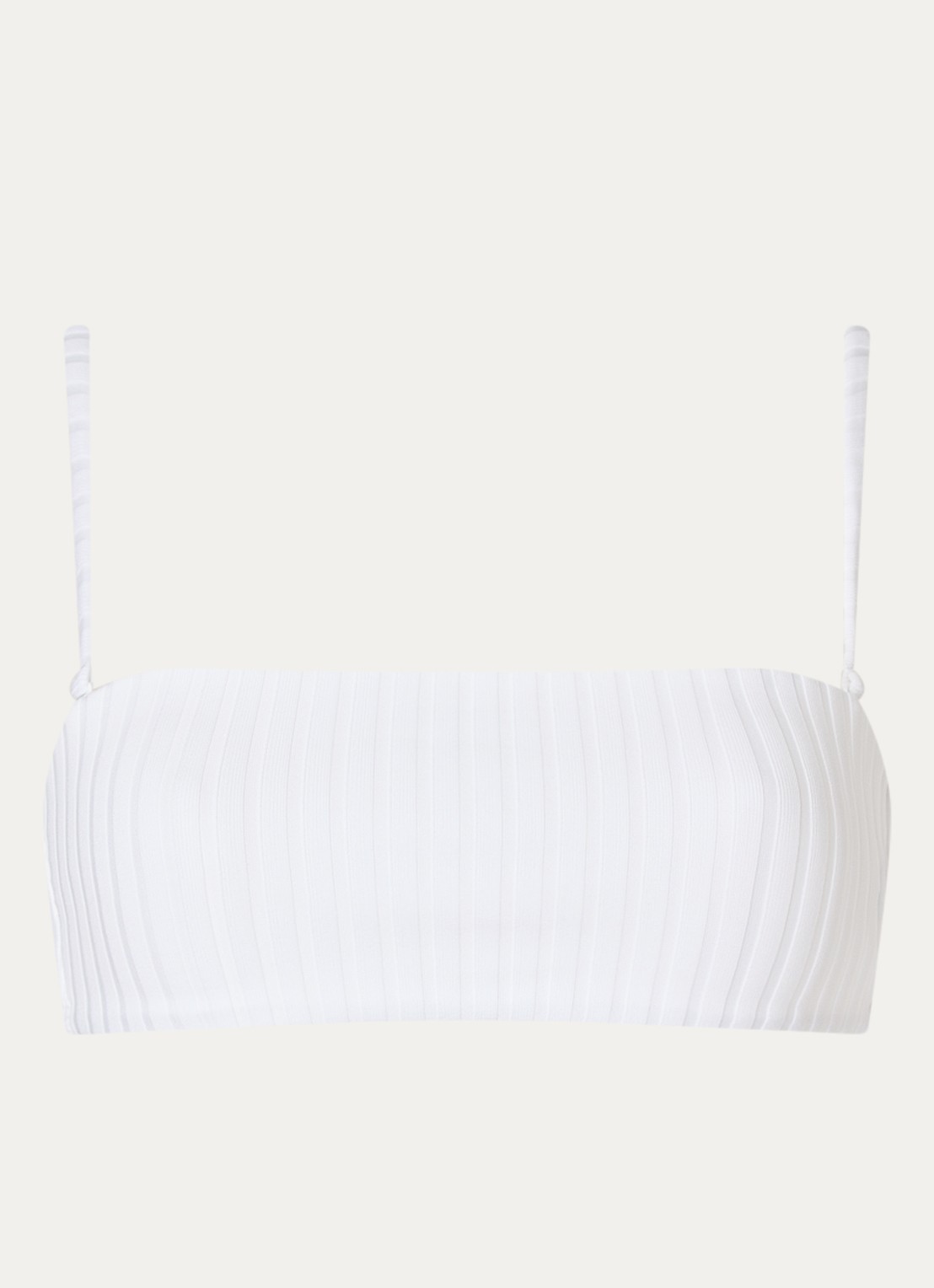 Calvin Klein Bandeau bikinitop met ribstructuur - voorkant 2 gebroken wit