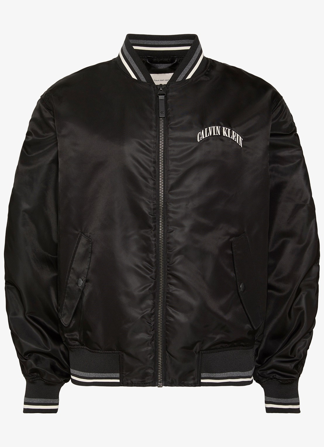Calvin Klein Baseball jack met logo - voorkant zwart