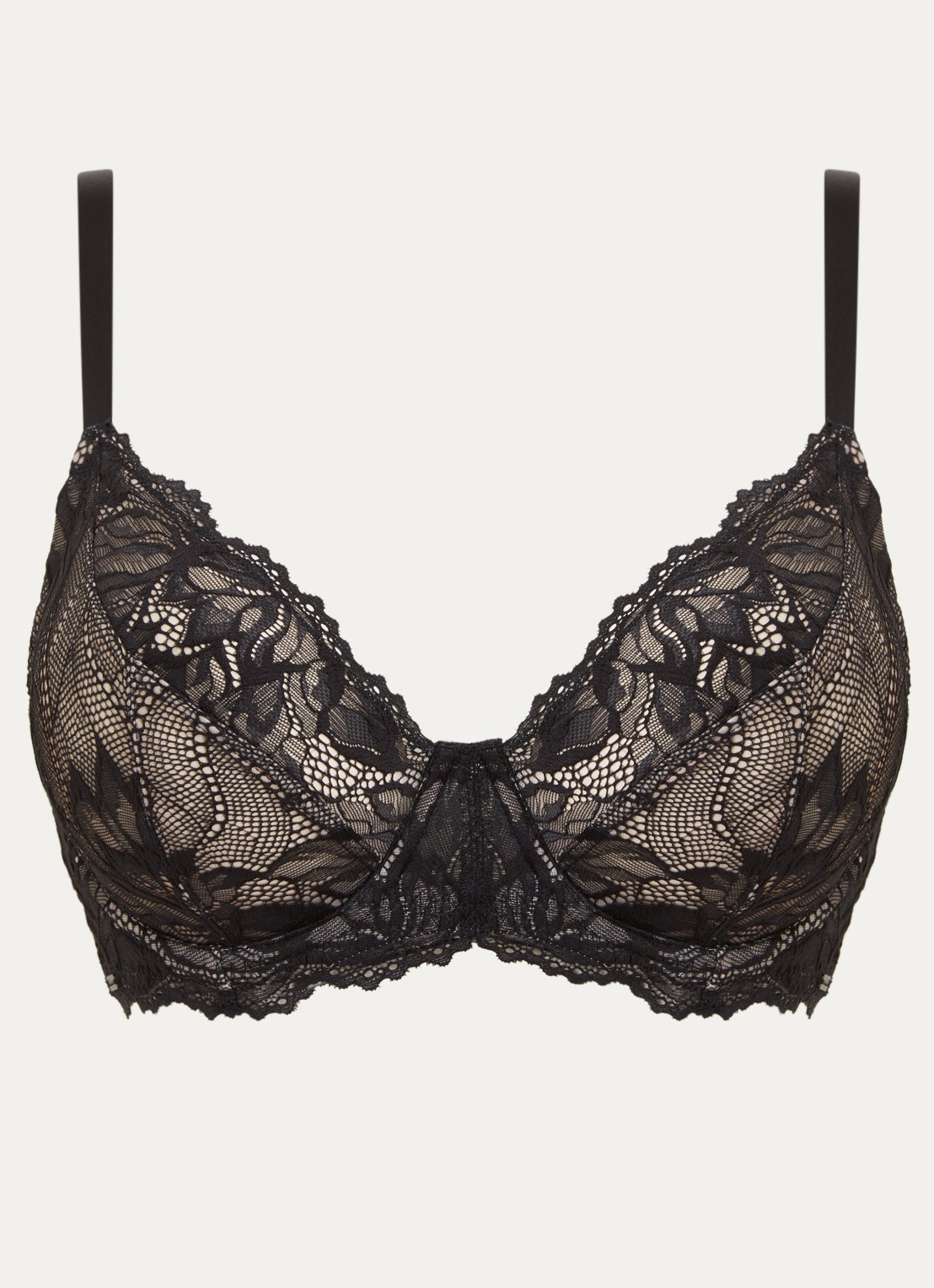 Calvin Klein Beugel bh van kant - voorkant zwart