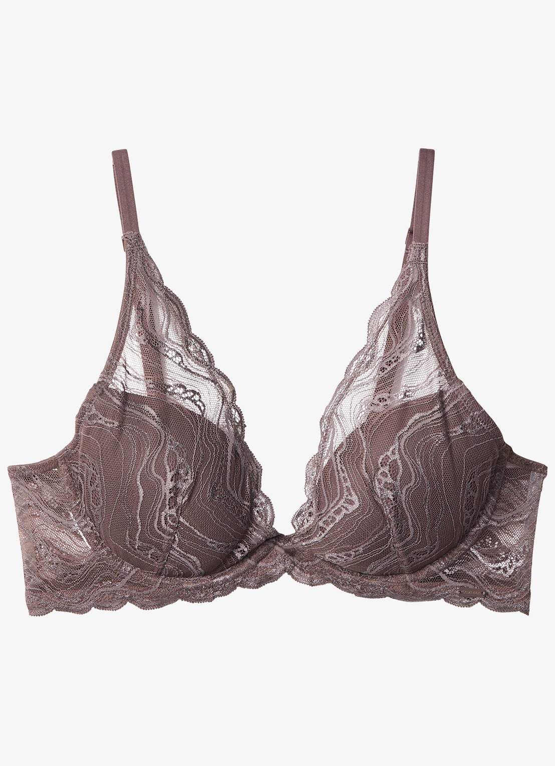 Calvin Klein Beugel bh van kant - voorkant 2 lichtbruin